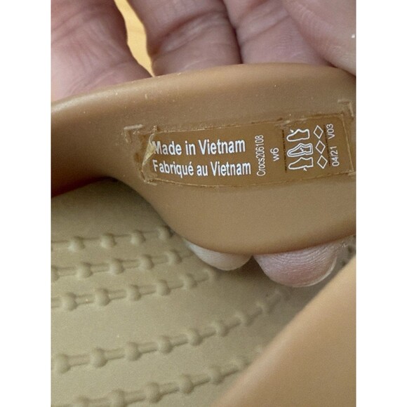 Crocs Tulum Strappy Slide Sandals Womens 6 Tan Open Toe Summer Comfort Casual - Picture 7 of 7